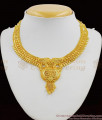 Beautiful Calcutta Design One Gram Gold Plated Short Necklace Bridal Collection NCKN1289