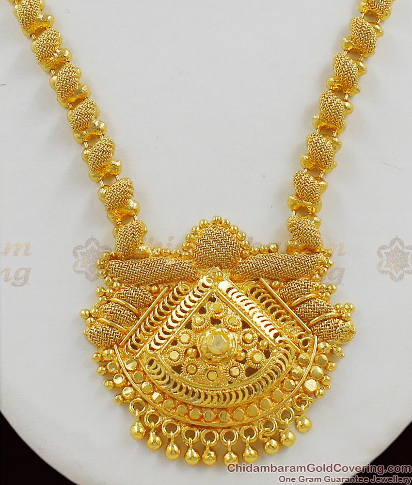 Admiring Gold Plated Kerala Design Net Pattern Dollar Necklace Collection NCKN1292