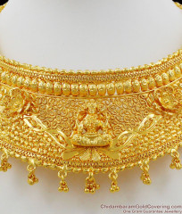 Grand Lakshmi Temple Jewelry Design Gold Choker Necklace NCKN1303 Grand Lakshmi Temple Jewelry Design Gold Choker Necklace NCKN1303