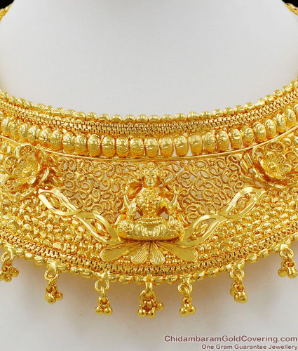 Buy Peacock Gold Choker Necklace Set Online from Vaibhav Jewellers