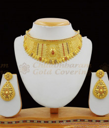 Grand Bollywood Gold Forming Choker With Pin Type Earrings Bridal Set NCKN1304