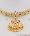 Full Grand Mango Design Multi Color Stone Gold Impon Choker NCKN1305