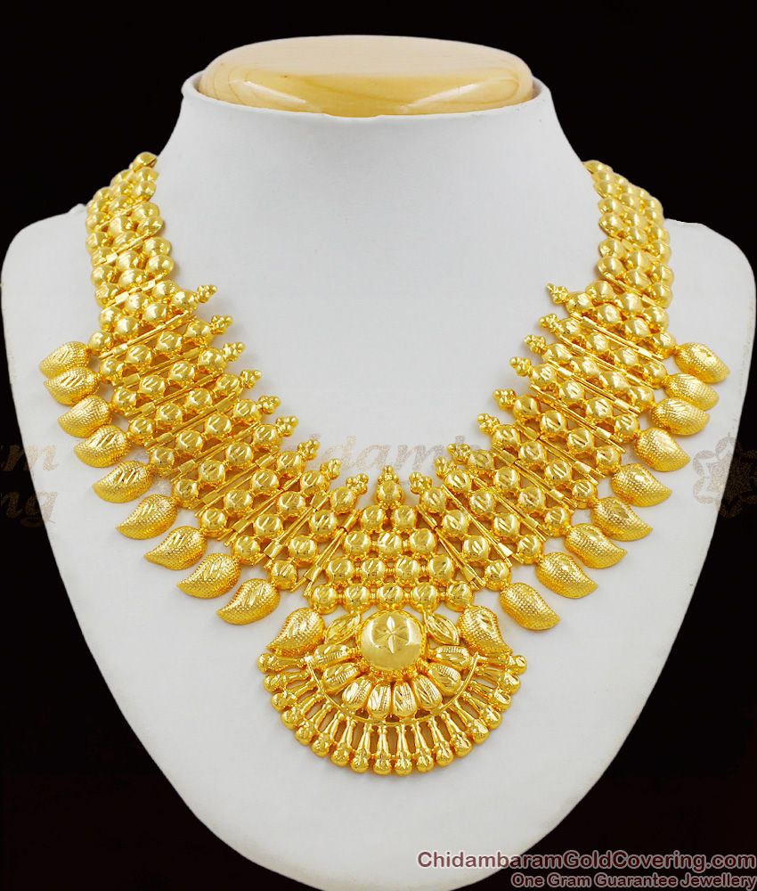 Grand Broad Four Line Kerala Bridal Collections Mango Necklace For Brides NCKN1320 Grand Broad Four Line Kerala Bridal Collections Mango Necklace For Brides NCKN1320