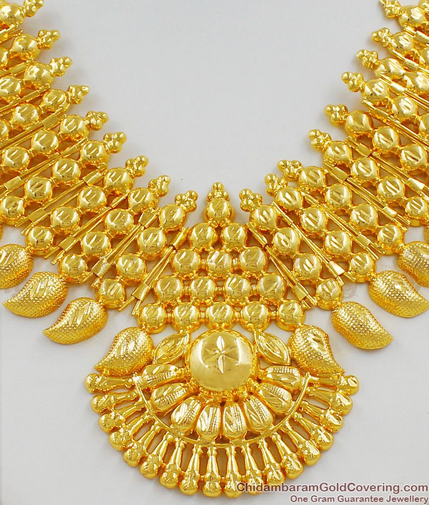 Grand Broad Four Line Kerala Bridal Collections Mango Necklace For Brides NCKN1320