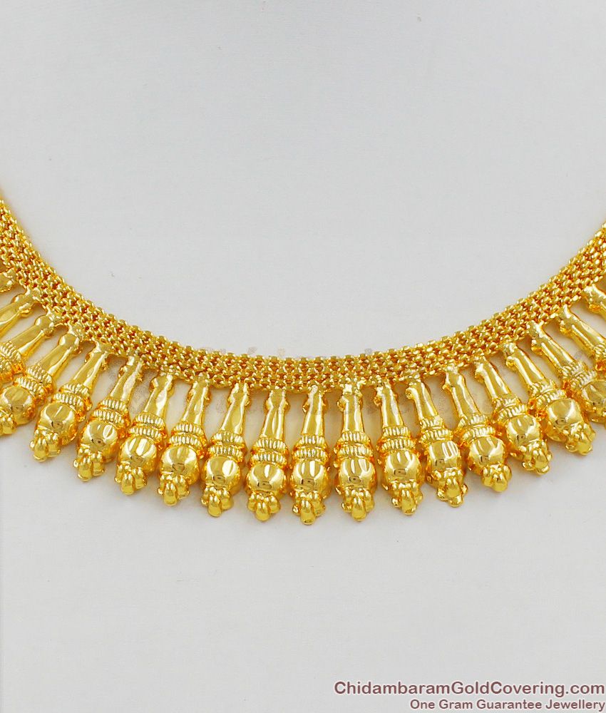 Kerala Gold Mullai Design Bridal Choker Pattern Necklace Collection NCKN1322