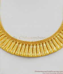 South Indian Traditional Kerala Pattern Mullai Trendy Designed Gold Necklace NCKN1325