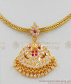 Trendy Gold Lakshmi Design Impon Multi Color Dollar Chain Pattern Necklace NCKN1326