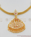 Gold Bridal Jewelry Gati Stone Side Mugappu Swan Design Impon Necklace With Stones NCKN1330