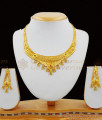 Enamel Forming Gold Plated Necklace Bridal Set With Matching Earrings NCKN1332