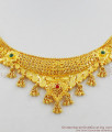 Enamel Forming Gold Plated Necklace Bridal Set With Matching Earrings NCKN1332