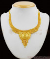 Plain Gold Forming Calcutta Design Bridal Wear Necklace Jewelry New Collection NCKN1340