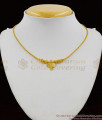 Closed Neck Gold Band Thin Chain With Lakshmi Coin Necklace Mangalsutra Pattern NCKN1341 