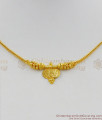 Closed Neck Gold Band Thin Chain With Lakshmi Coin Necklace Mangalsutra Pattern NCKN1341 