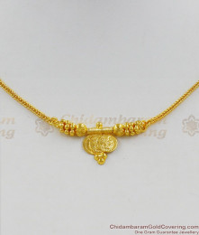 Closed Neck Gold Band Thin Chain With Lakshmi Coin Necklace Mangalsutra Pattern NCKN1341 Closed Neck Gold Band Thin Chain With Lakshmi Coin Necklace Mangalsutra Pattern NCKN1341