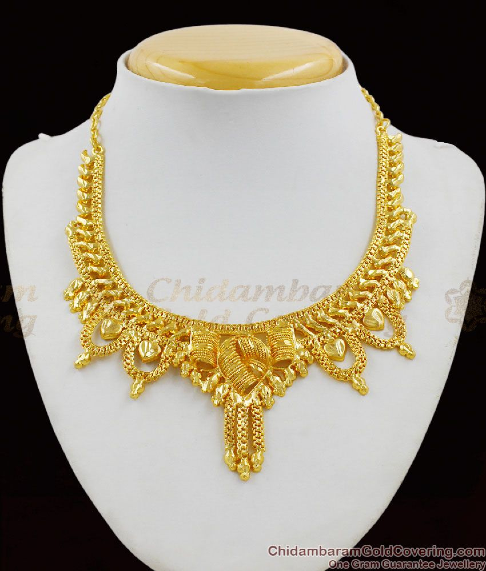Trendy One Gram Gold Calcutta Design Necklace For Marriage Functions