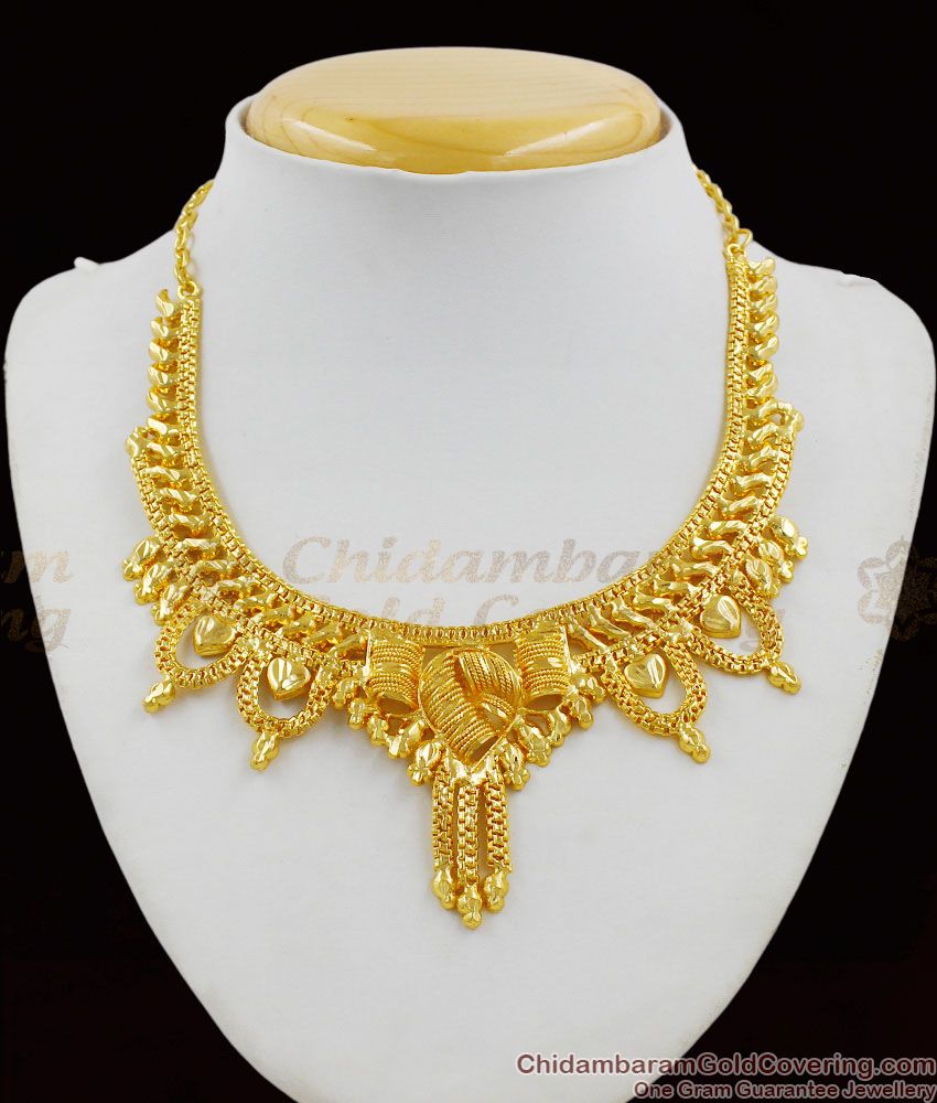 Trendy One Gram Gold Calcutta Design Necklace For Marriage Functions NCKN1342