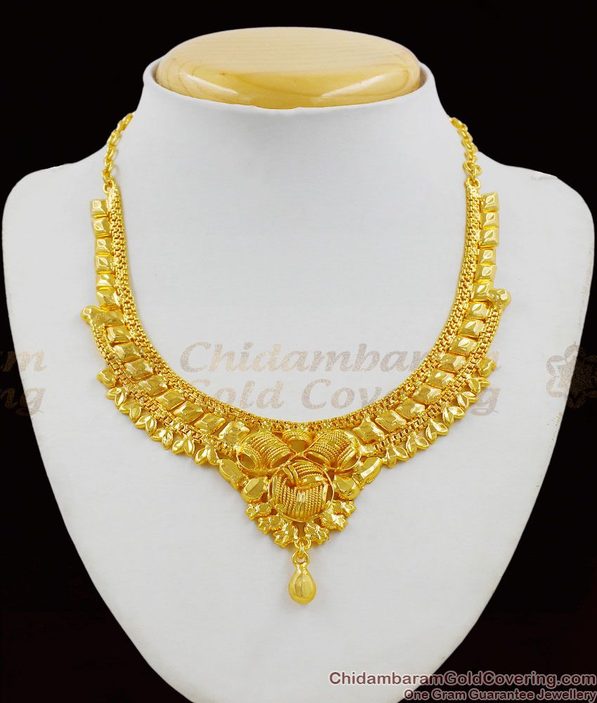 Attractive Calcutta Gold Short Necklace Online Collection New Arrival NCKN1344 