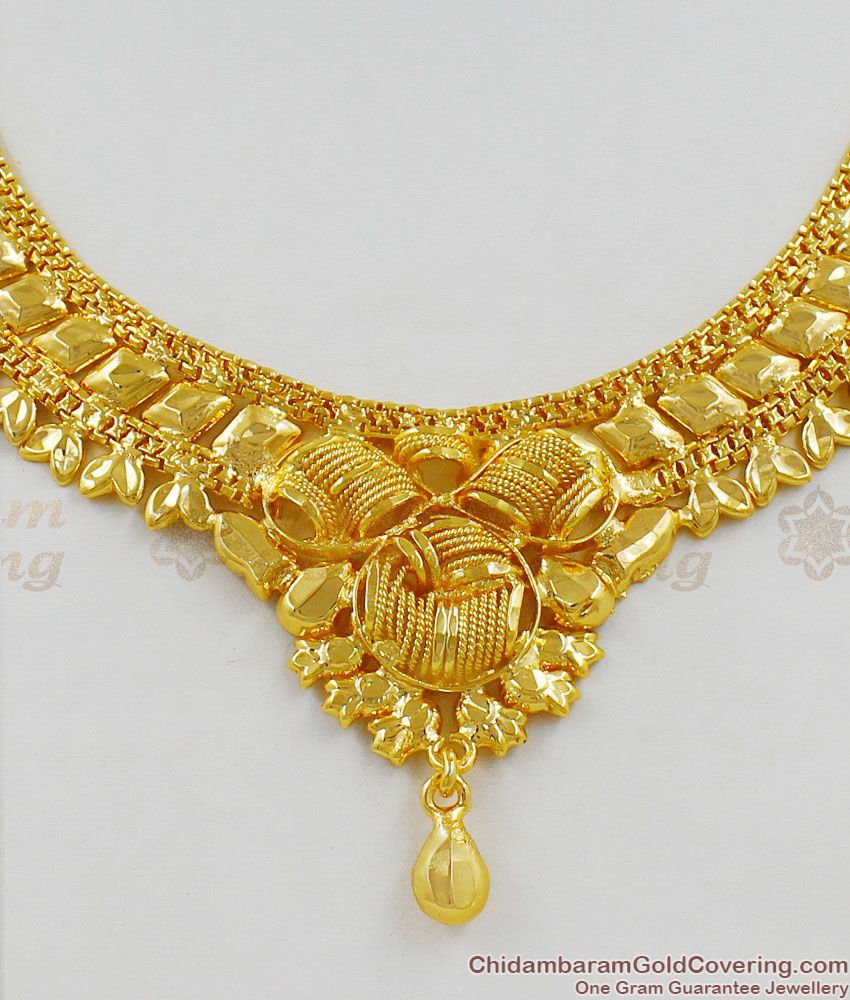 Attractive Calcutta Gold Short Necklace Online Collection New Arrival NCKN1344 