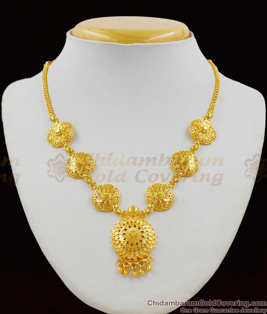 Traditional One Gram Gold New Model Necklace One Year Guaranteed ...