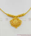 Short Dollar Chain Pattern Gold Finish Necklace For Ladies Traditional Wear NCKN1348