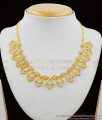 Party Wear Design White AD Stone Forming Gold Necklace Earrings Jewelry Set NCKN1367 Party Wear Design White AD Stone Forming Gold Necklace Earrings Jewelry Set NCKN1367