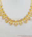 Party Wear Design White AD Stone Forming Gold Necklace Earrings Jewelry Set NCKN1367