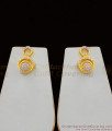 Circlet Pattern Forming Gold White Stone Necklace Earrings Set For Loved Ones NCKN1370