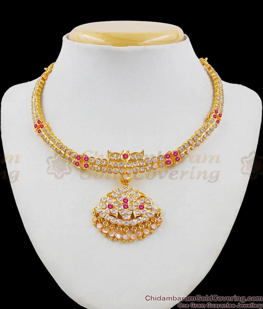 Beautiful Bat Design Top Dollar Choker Gold Ayimpon Multi Stone Necklace For Ladies NCKN1376