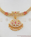 Beautiful Bat Design Top Dollar Choker Gold Ayimpon Multi Stone Necklace For Ladies NCKN1376