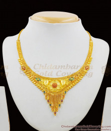 New Fashion Enamel Forming Gold Necklace Bridal Set With Matching Earrings NCKN1387