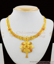 Enamel Forming Gold Flower Dollar Model Bridal Necklace With Earrings Set Jewelry NCKN1390
