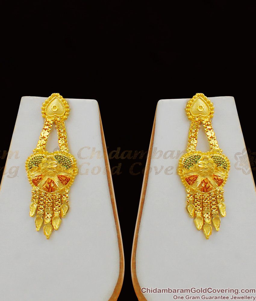 Fancy Heart Design Gold Forming Necklace Earrings Combo Set Jewellery NCKN1391