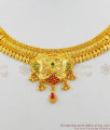 Iconic Flower Design Forming One Gram Gold With Beautiful Beads Necklace Earrings NCKN1392