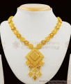 Magnificent Diamond Pattern Forming Gold Bridal Necklace Set With Earrings NCKN1393