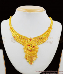 Bollywood Grand Design Full Forming Bridal Necklace Set Collection For Womens NCKN1394