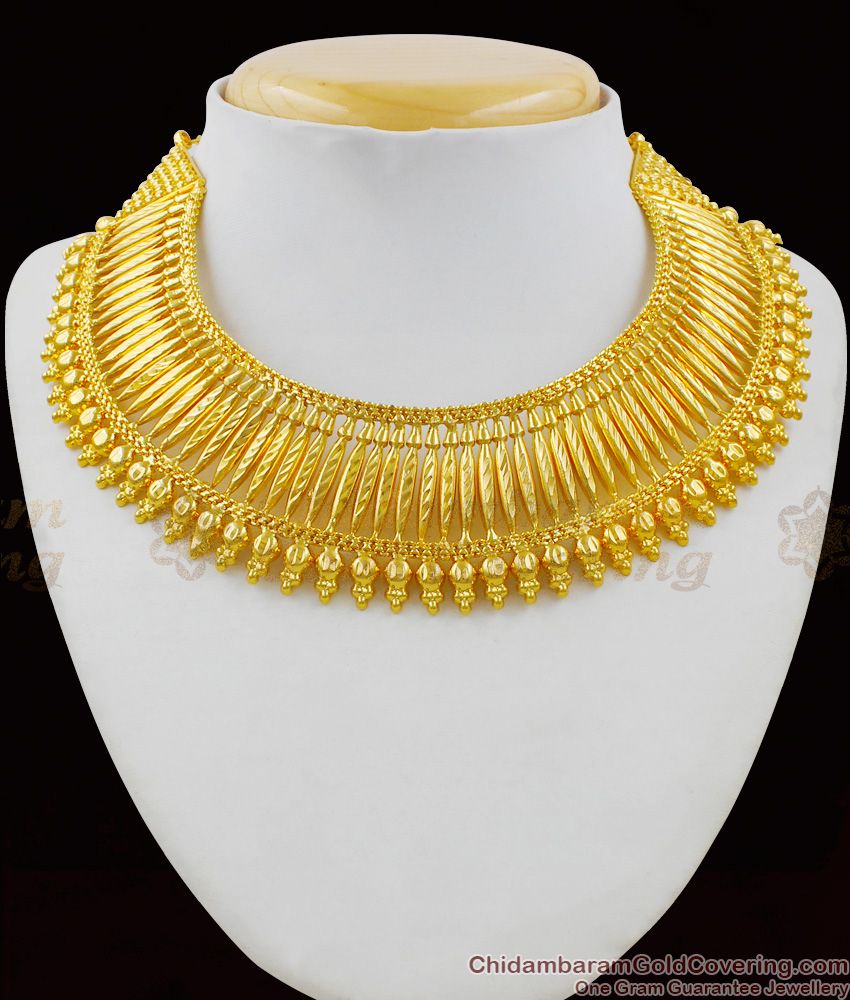 Grand Kerala Bridal Choker Necklace Collection One Gram Guarantee Jewelry NCKN1403