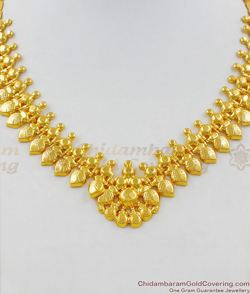 Aspiring Gold Heart Model One Gram Necklace For Ladies Online Collection NCKN1405