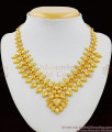 Latest Leaf Heart Model Gold Imitation Necklace Bridal Jewelry Set NCKN1410