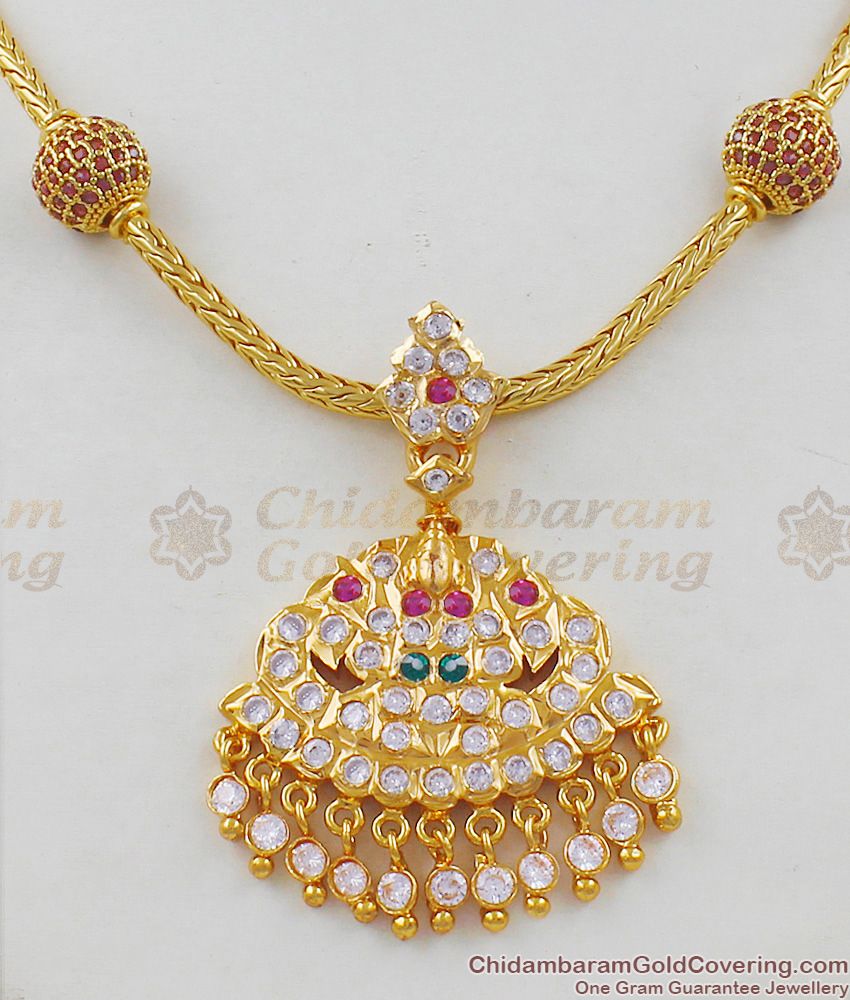 Colorful Gati Stones Impon Gold Necklace Traditional Design For Ladies NCKN1416