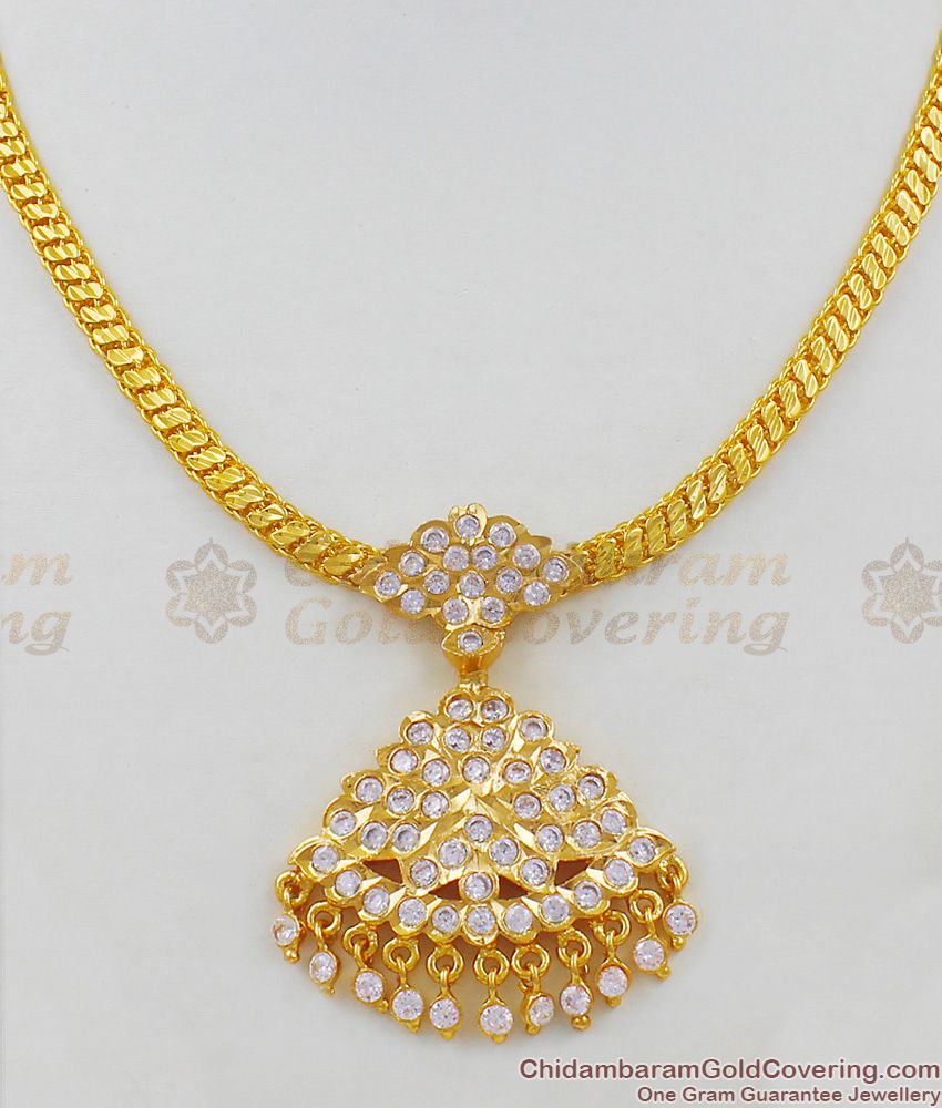 Basic Model Impon Gati Stones Gold Short Necklace Jewelry For Ladies NCKN1418
