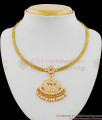 Attractive Dollar Chain Type Gold Five Metal Necklace With Multi Stones NCKN1431