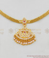 Attractive Dollar Chain Type Gold Five Metal Necklace With Multi Stones NCKN1431