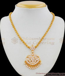 Real Gold Swan Pattern Impon Attigai Necklace Five Metal Jewellery for Marriage Functions NCKN1436