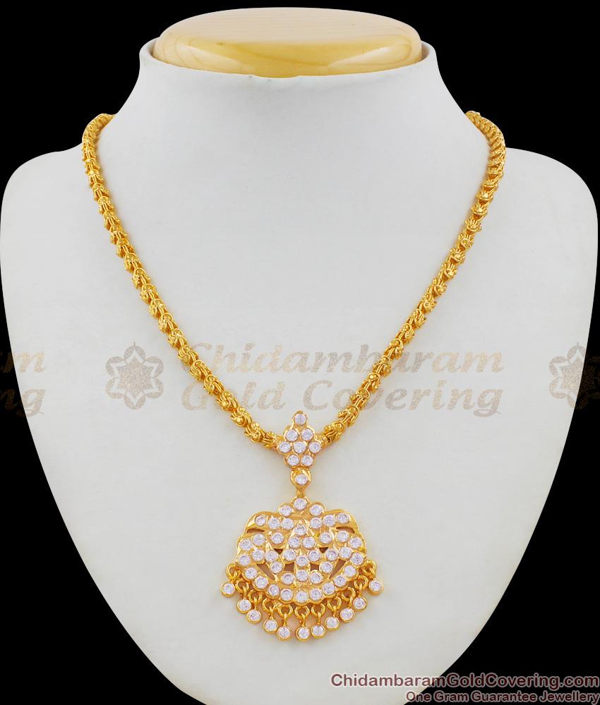 Real Gold Swan Pattern Impon Attigai Necklace Five Metal Jewellery for Marriage Functions NCKN1436