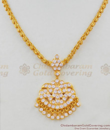 Real Gold Swan Pattern Impon Attigai Necklace Five Metal Jewellery for Marriage Functions NCKN1436