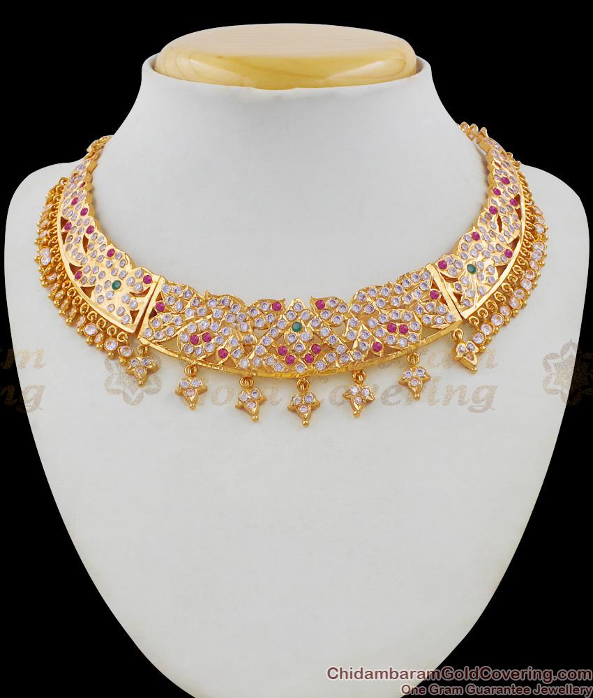 Unique Handmade Majestic Gold Choker Impon Attigai Collections Online NCKN1444