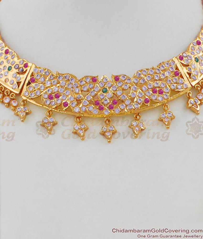 Unique Handmade Majestic Gold Choker Impon Attigai Collections Online NCKN1444