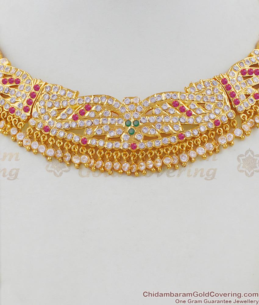 Unique Handmade Majestic Gold Choker Impon Attigai Collections Online NCKN1450