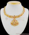Real Gold Pattern Mullaipoo Leaf Impon Attigai Choker Collections Online NCKN1451