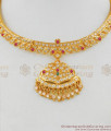 Real Gold Pattern Mullaipoo Leaf Impon Attigai Choker Collections Online NCKN1451